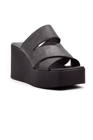 Black leather wedge sandal VIC MATIE' | 1K5704DK20H060101.